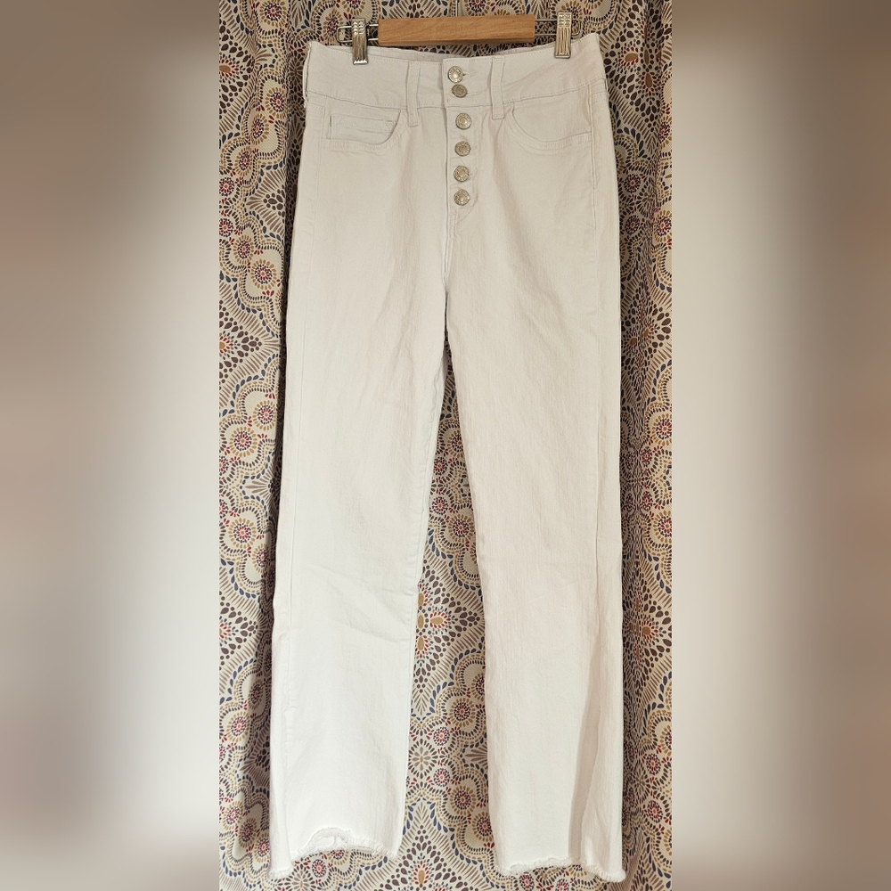 Vervet White Button Fly Cropped Jeans Womens Size 27